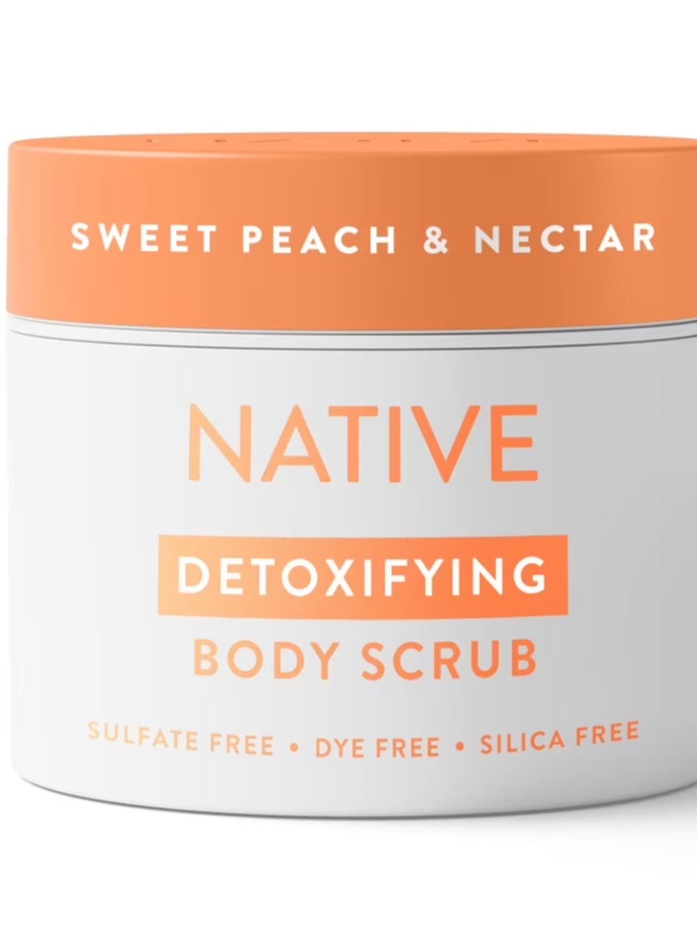 Native Sweet Peach & Nectar Body Scrub - Peach Orange and White